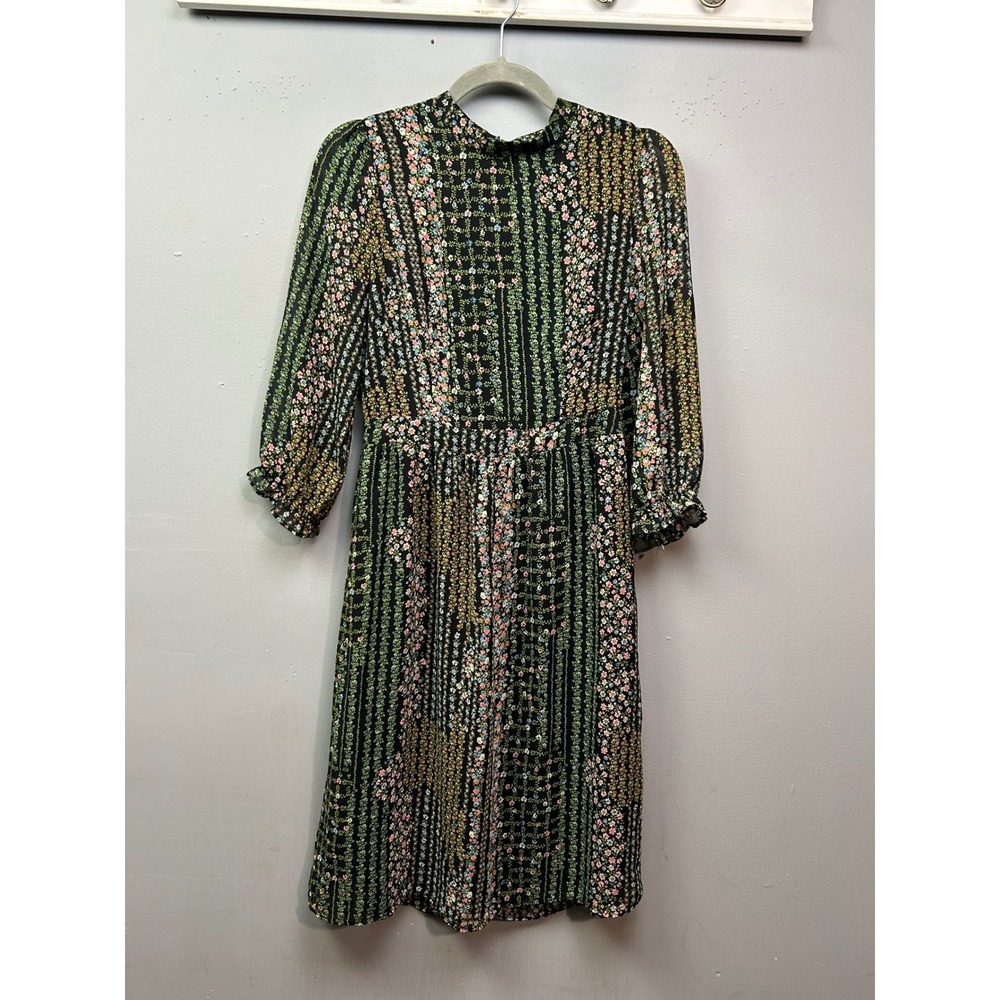 Forever 21 Floral Print Midi Dress Long Sleeve‎ Casual Spring Women's S
